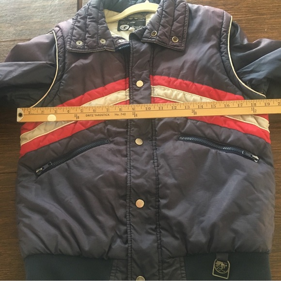 JC Penny Ski Apparel Unisex Purple Snap Button Puffer Jacket Vest Boys X Large S - Picture 8 of 16